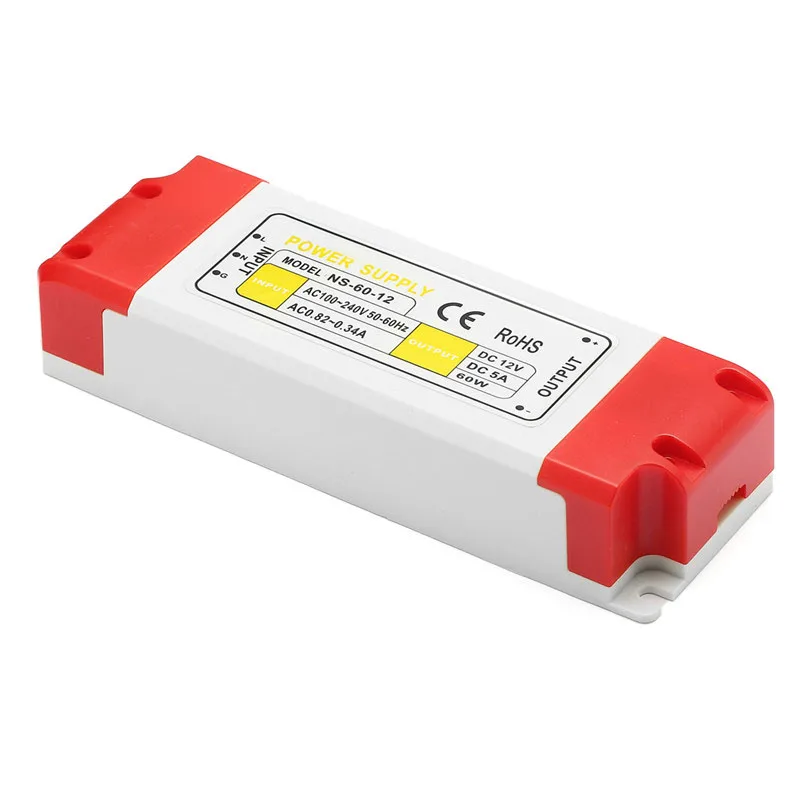 

For LED Strip Light Bulbs AC100-240V To DC 12V LED Driver Power Supply Adapter Transformer 12/24/36/48/60W