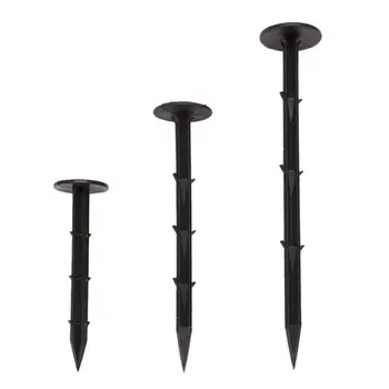 

10pcs/Pack Black Plastic PP Mulch Shading Tent Pest Control Garden Ground Nail Plastic Film Fixed Pegs Gardening Tools 4