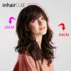 Inhair Cube Body Wave Long Wig Ombre Dark Brown Hair Synthetic Wigs Realistic With Bangs Natural Style ► Photo 2/6