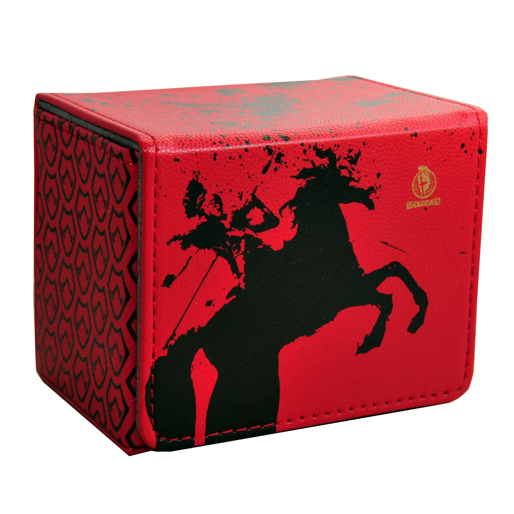 

TW Card Box Spartak Cross Horizontal Style Deck Box Leather Deck Case Suitable for MGT/YGO/PKM/CFV Holding 90 Sleeved Cards