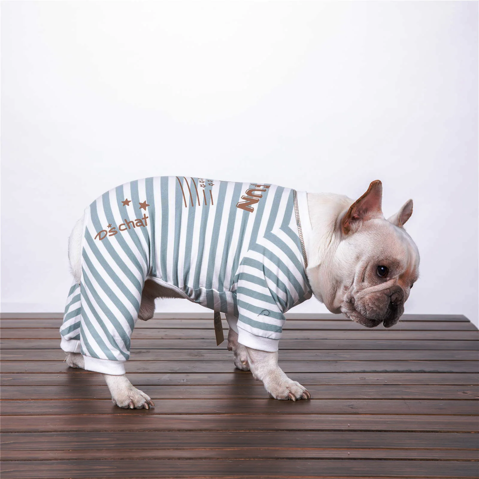 Одежда для маленьких собак; комбинезон с французским бульдогом; Пижама для чихуахуа; Йоркширский полосатый костюм с буквенным принтом для собак; костюм для мопса; XXL