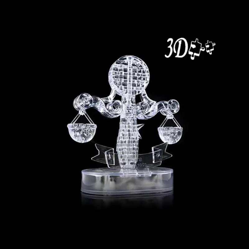 3D Crystal Puzzle Созвездие весов модель с светодиодный мигающий свет головоломки сборки DIY детей подарок на день рождения