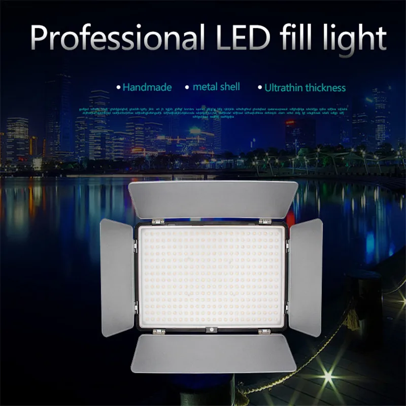 

Tycipy Rechargeable KM-600 LED Camera Vedio Studio Light Photography 3200/5600K 3500lm With 2pcs NP-F550 Battery and Adapter