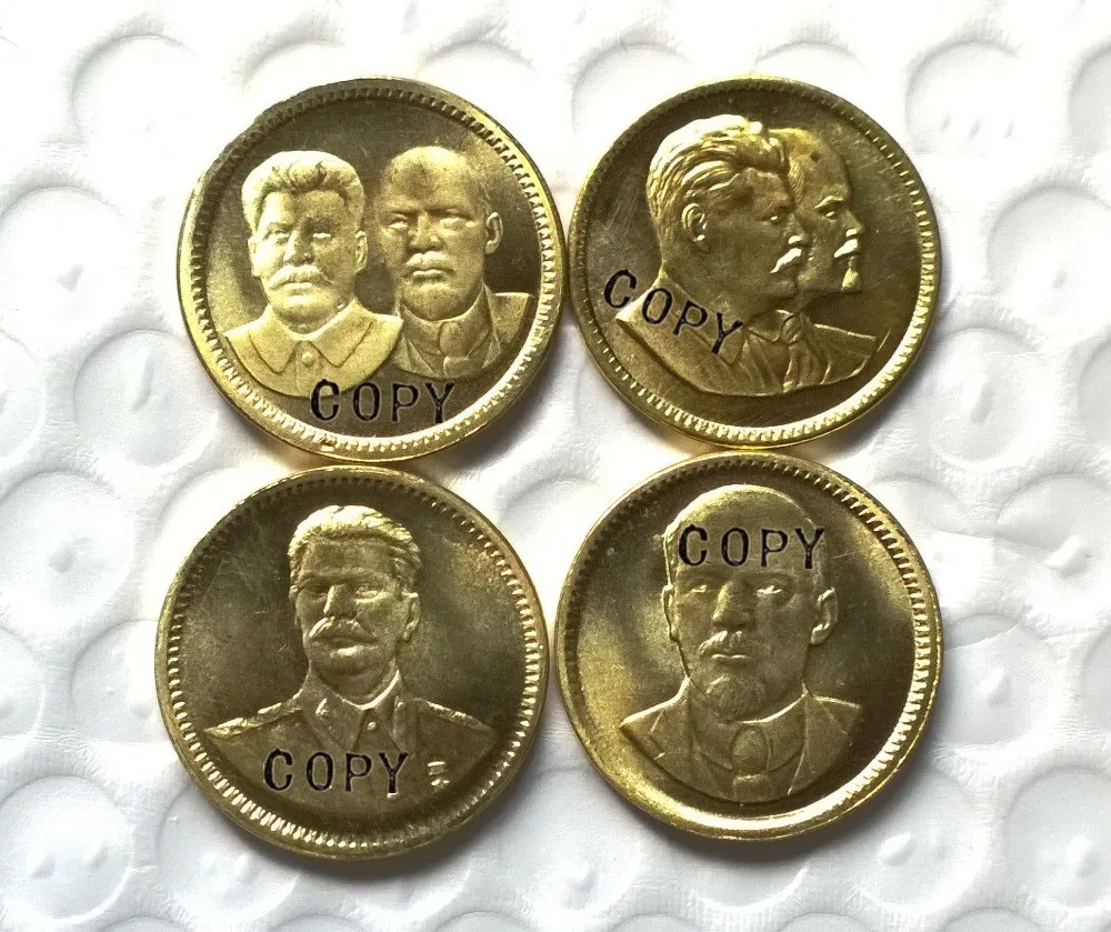 

copy 4 X1949 CCCP Lenin and Stalin commemorative coins-replica coins medal coins collectibles badge