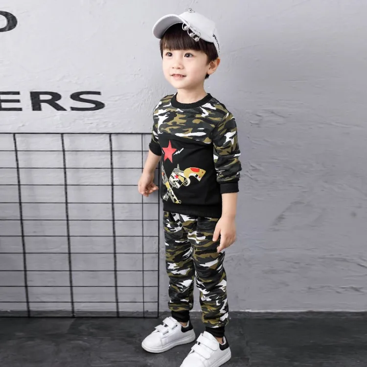 

Camouflage Infantil Baby Boys Clothing Sets 2018 Fashion Spring Tops Pants 2 piece Set Boy Cotton Costume Kid Clothes 3cs333