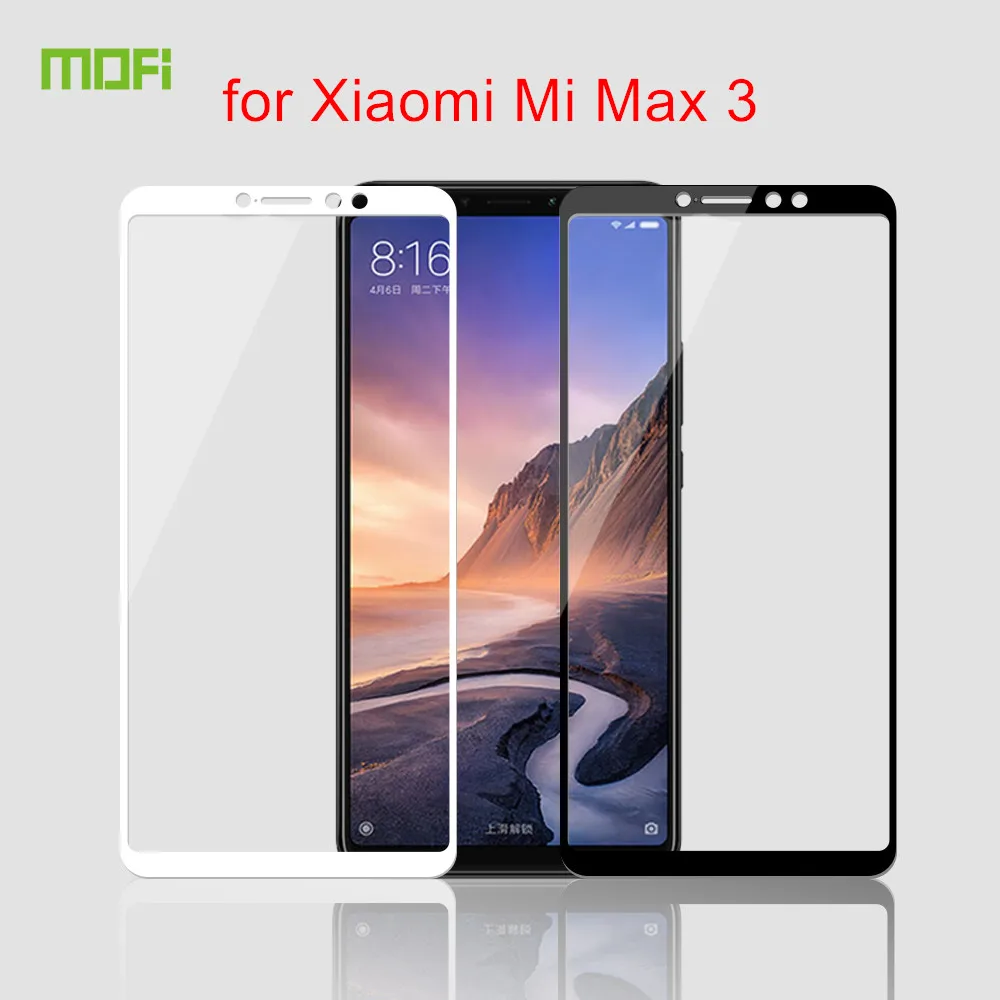 Xiaomi Mi Max 3 Glass Tempered 6.9 inch MOFi Full Cover Protective Film Mi Max3 Screen Protector Xiaomi Mi Max 3 Tempered Glass