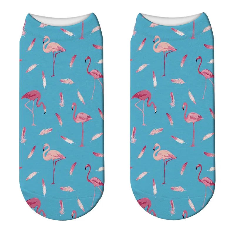 3D принт носки Фламинго унисекс милые ботильоны со смешными героями из мультфильмов носки Chaussette Для женщин Calcetines Mujer милые арт Sox - Цвет: 6
