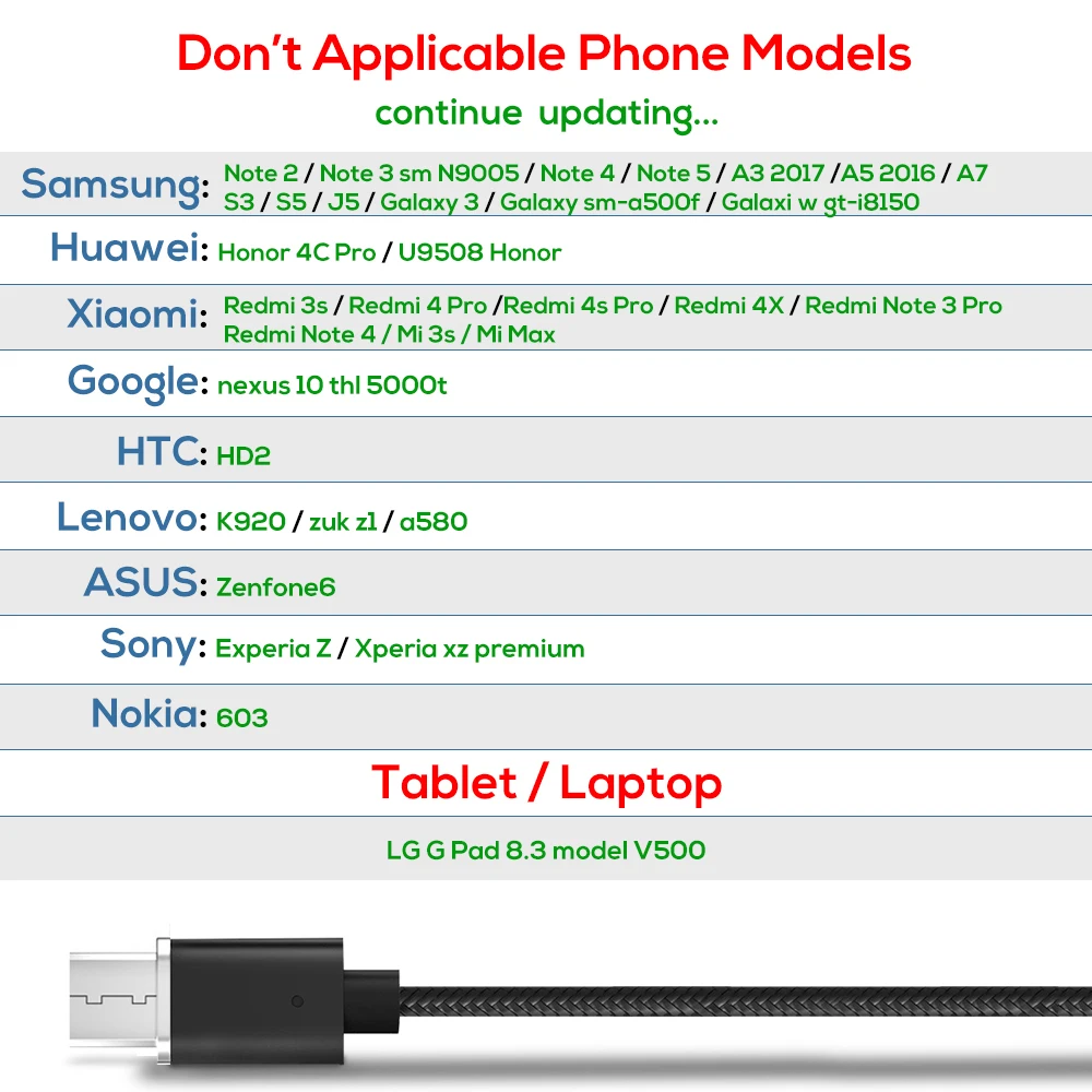 TOPK 2.4A Magnético Micro USB Cable, mejorado Nylon Trenzado Indicador LED USB Cable de Carga para Teléfonos Micro USB