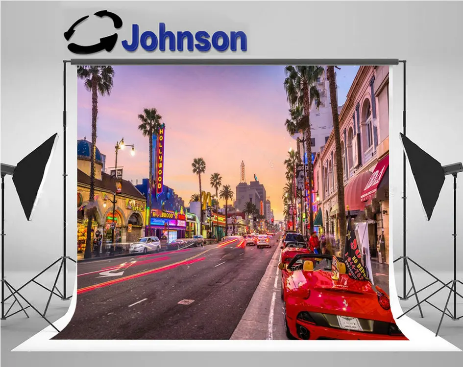 Los Angeles California Street Palm Tree Car Building Hollywood