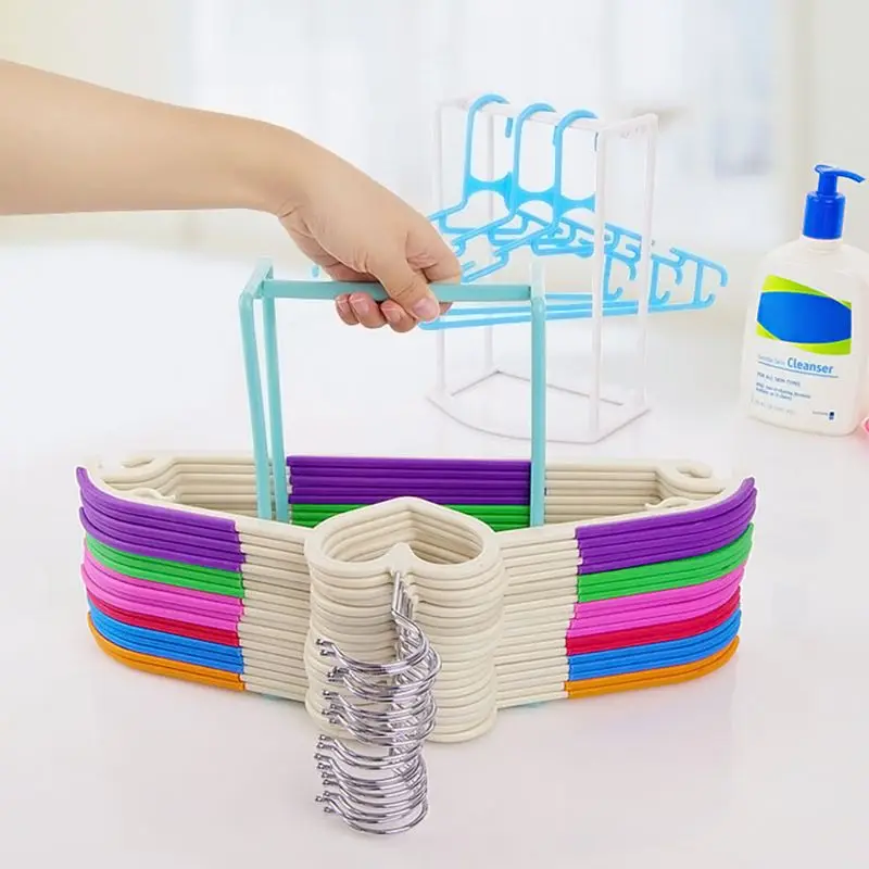 

Plastic Clothes Hanger Stacker Practical Holder Storage Organizer Rack Stand Sorting Travel Home Household Tools