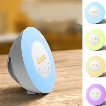 

Wake Up Light Sunrise Sunset Simulation Alarm Clock 7 Colors Atmosphere Lamp