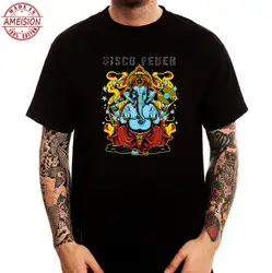 Ganesha Disco Fever индийская дивная слон напечатаны хлопок мужская футболка Топ тройник новая брендовая одежда футболки Топ тройник плюс размер