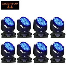 Черная крышка 8 шт./лот 108x3 Вт RGBW перемещение головы мыть свет горячие продать светодиодный перемещение головы 90 в-240 В привело сценического света мытья