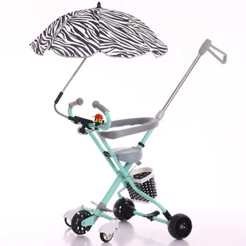 

Five-wheeled Baby Stroller Child Tricycle Lightweight Folding Umbrella Car Push Pram PV Flash Wheel 3 Wheel Bicycle 1-4Y