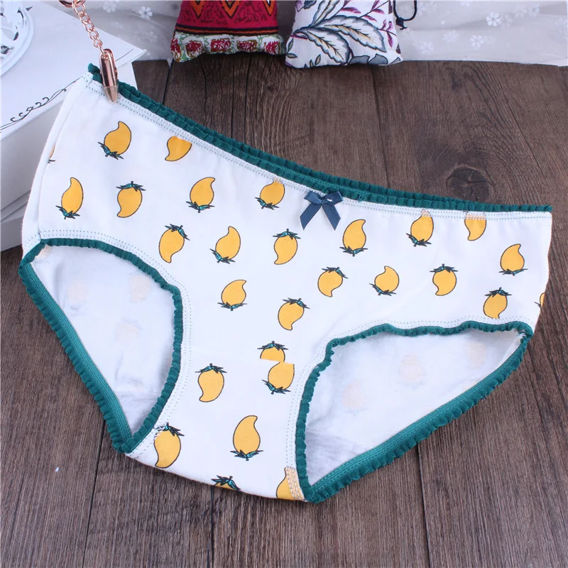 Underwear Women Panties Girls Fruit Cotton Briefs Mango Panties Female