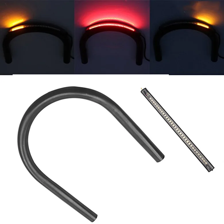 

22MM Tube Universal Cafe Racer Seat Frame Hoop Brat Style Loop with LED Brake Turn Singal Light For YAMAHA SR125 SR250 SR400