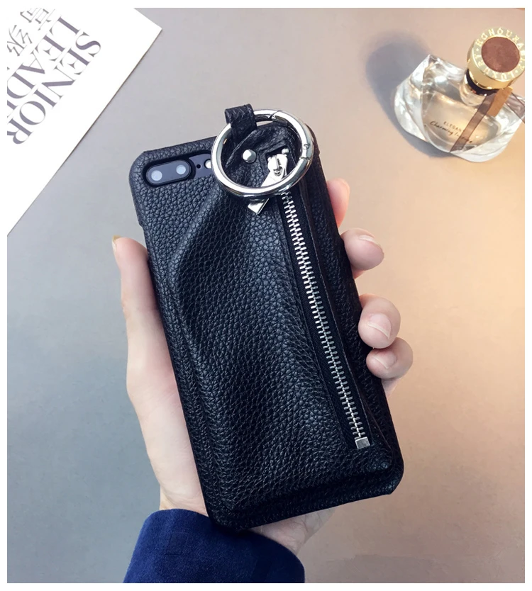 Чехол для пар для iPhone 7, чехол, Роскошный кошелек из искусственной кожи, сумочка на молнии, чехол-подставка для iPhone 11 XS, 6, 6 S, 7, 8 Plus, с кольцом для карт
