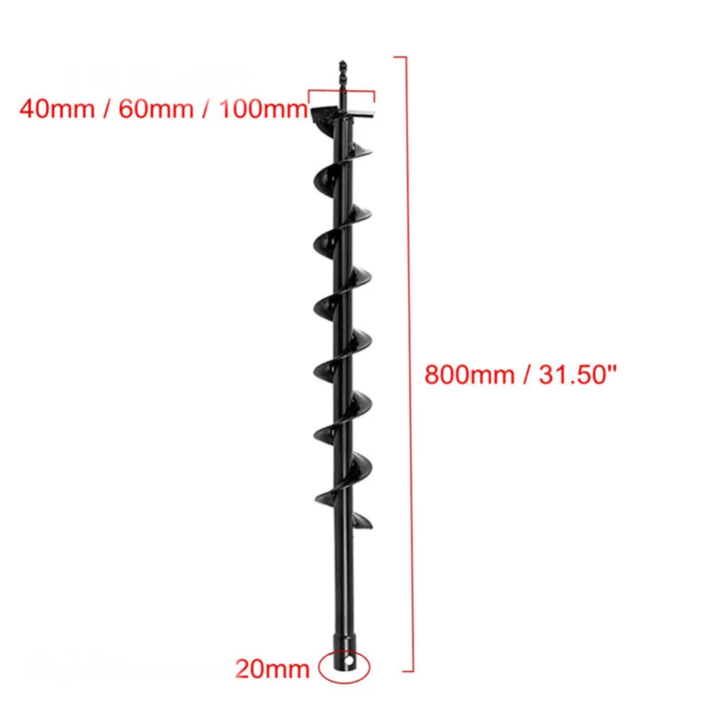 

6 x 80cm Earth Auger Hole Digger Tools Planting Machine Drill Bit Fence Borer Petrol Post Hole Digger Garden Tool