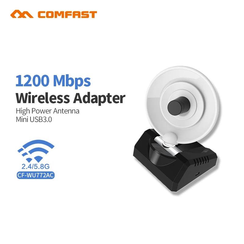 

Free driver Internet Long Range high power wireless adaptor 10dBi Antenna 1200Mbps USB3.0 WIFI Adapter RTL8812BU radar antenna
