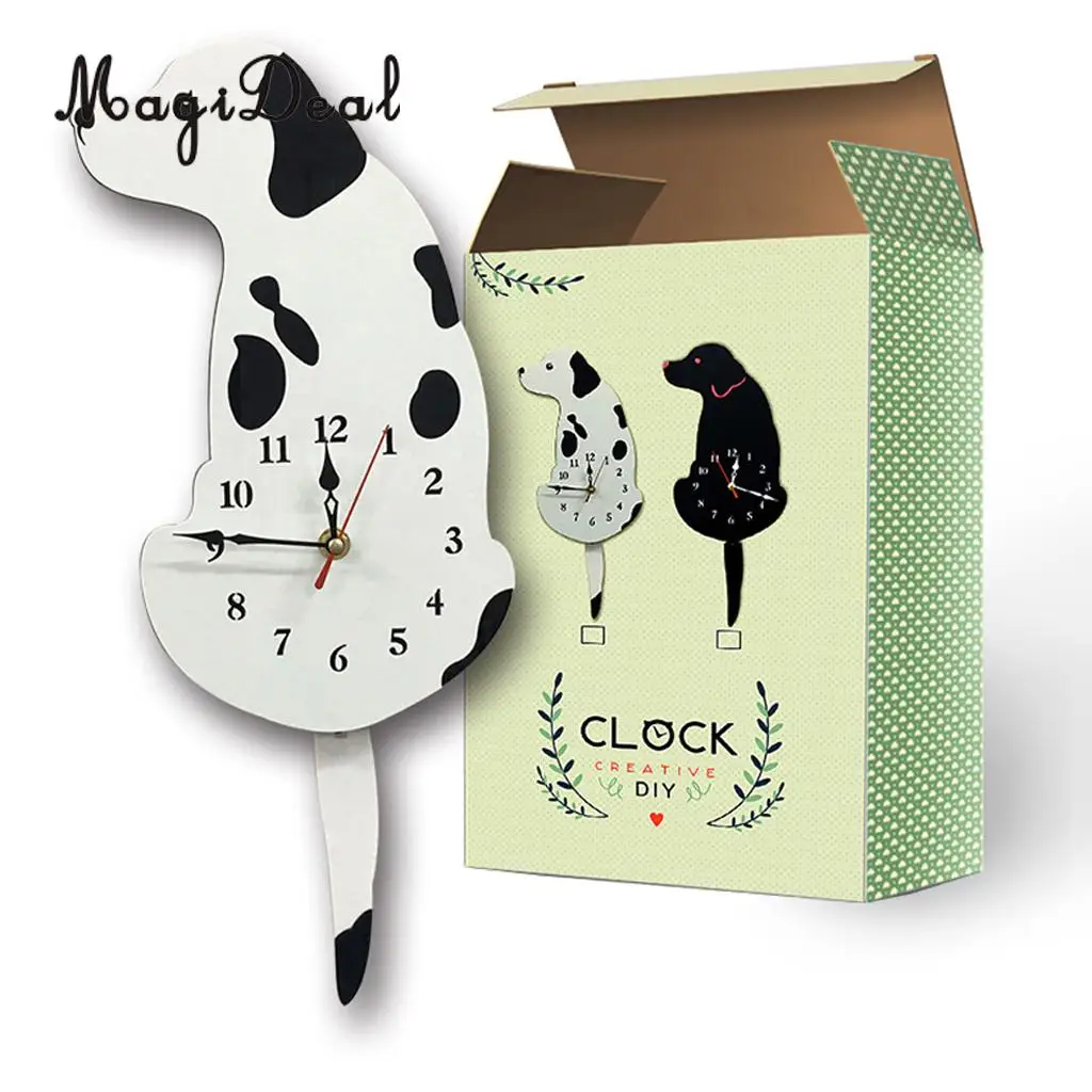 Cute Lovely Cartoon Tail Wagging Labrador Dog Silent Animal Decorative Time Watch Silently Home Decor Props