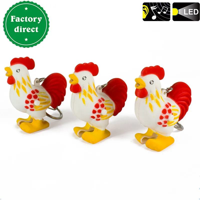 

Cute LED Keychain with Sound Light Flashlight Motorycle Cock Chicken Key rings Car Key Ring Gift,Children gift toys wholesale