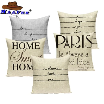 

Fashion Letter Print Cushion Cover Decorative Pillow Case Sofa Throw Pillowcase Car Seat Accessories Sweet Home Textile Decor