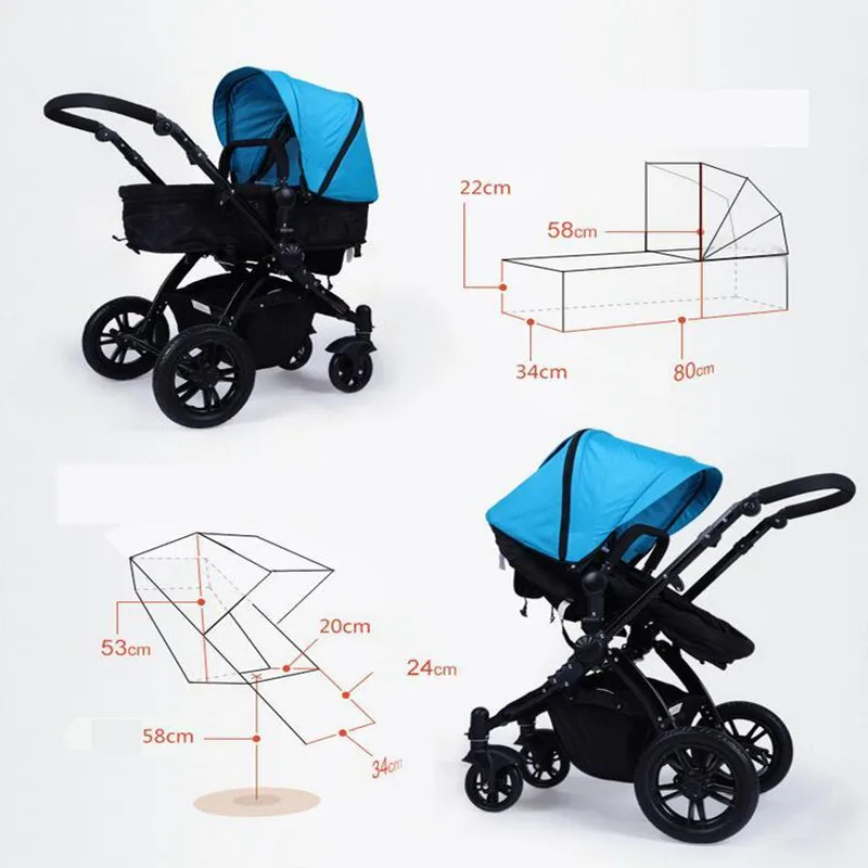 2017 New European High Landscape Pushchair Four Bidirectional Shock Baby stroller