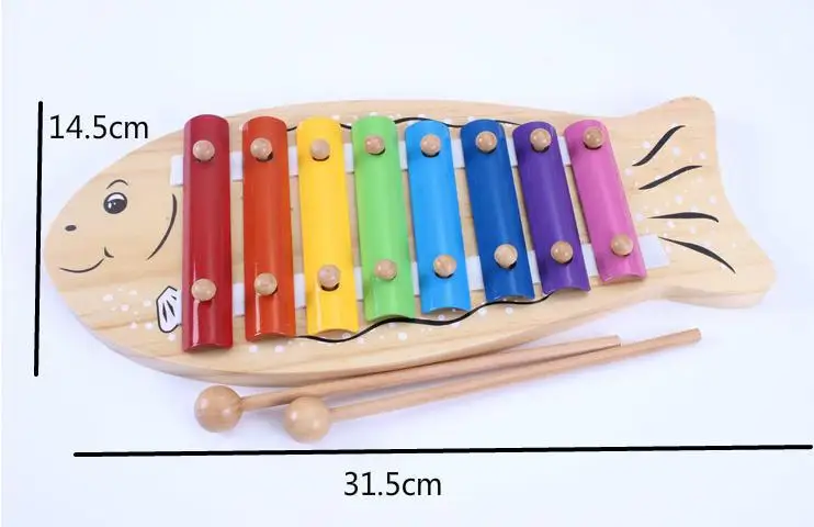 Детские рыбий формы ксилофон инструменты игрушки детские деревянные музыкальные игрушки Образование по методу Монтессори ресурсы Дети ксилофон мусика игрушка