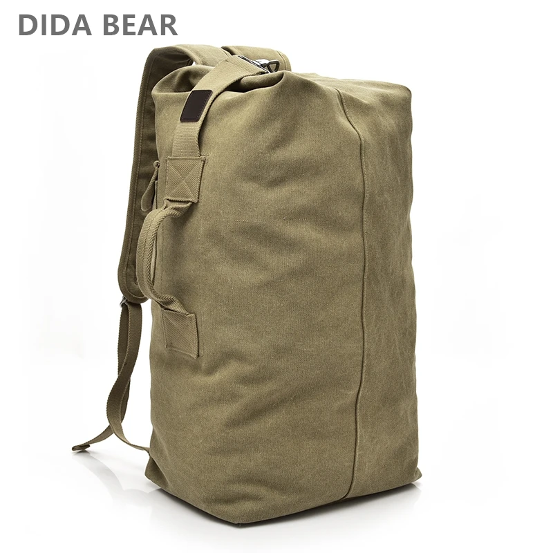  Man Travel Backpack Large Capacity Mountaineering Hand Bag High Quality Canvas Bucket Shoulder Bags - 32822776764