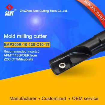 

SANT Indexable Milling cutter mold milling tools BAP300R-10-130-C10-1T match with cnc carbide inserts APMT1135PDER