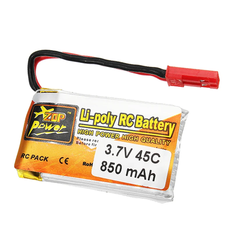 

Rechargeable Lipo Battery ZOP Power 3.7V 850mAh 1S 45C Lipo Battery JST Plug For RC Toys Model