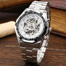 Mode Nouveau 2017 Hommes Montres En Acier Inoxydable À Remontage manuel creux Automatique Diver Sport Mécanique Montre-Bracelet relojes hombre