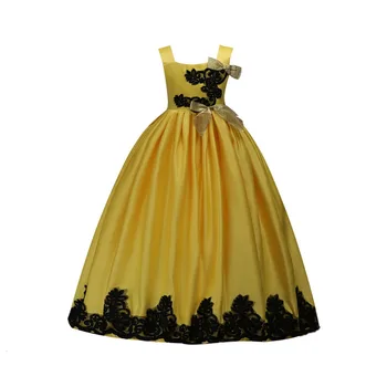 

kids party children wedding Dresses Embroidered Princess for little girls prom dress lace sleeveless long evening clothes
