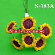 120 гроздья = 720 шт. Fabulous бумага ручной работы цветок-мини подсолнечника( по Express