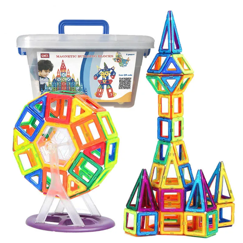 

72pcs Magnetic Designer Constructor Blocks Early Educational Toys For Kids 3D Magnet DIY Block Best Gift For Children Birthday