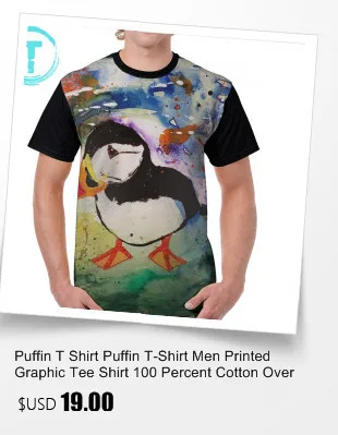 Футболка Puffin футболка с заклепками и пуффином футболка с графическим рисунком футболка с короткими рукавами 4xl 100 полиэстер, Мужская Базовая футболка