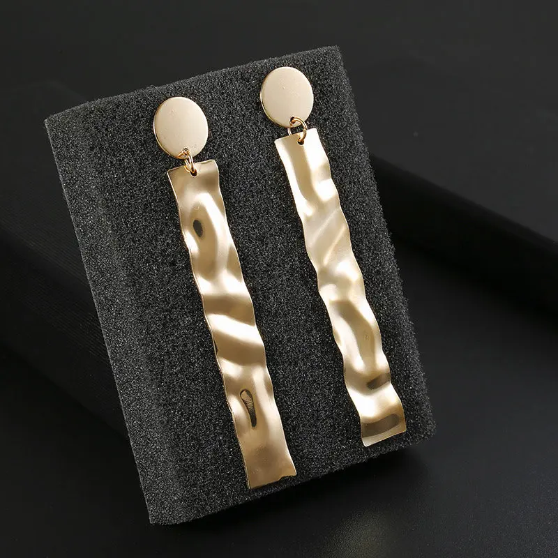 

Simple Retro Metal Exaggerated big Earrings 2019 Geometric Statement earrings for women Dangle Earrings Jewelry