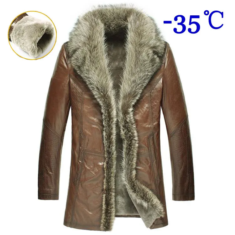 Ship by EMS 100% Men's Genuine Leather Jacket Sheepskin