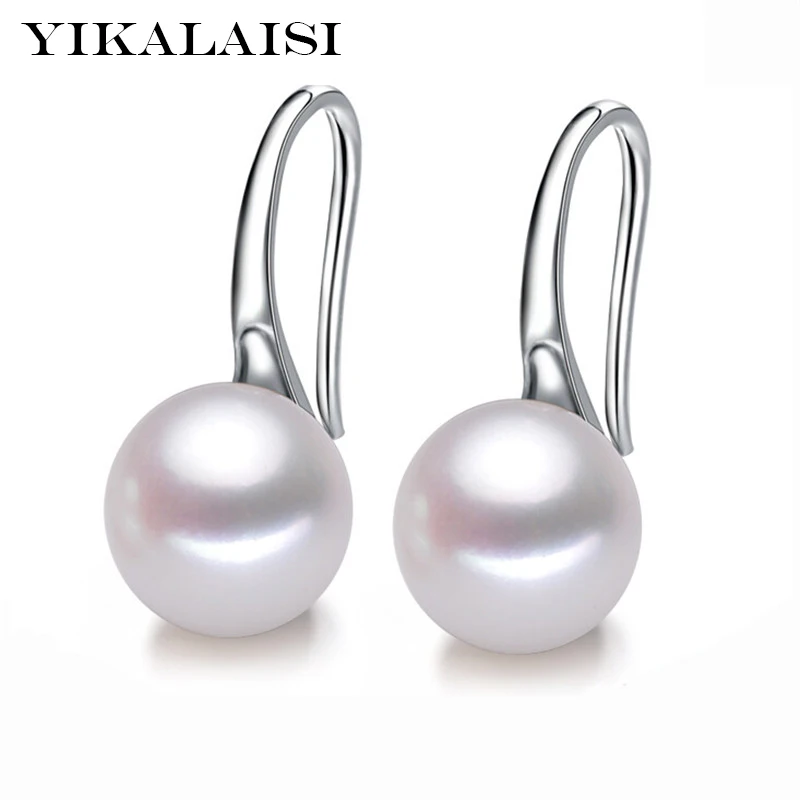 

YIKALAISI 2017 Pearl Jewelry Earrings For Women 8-9mm natural Freshwater Pearl 925 sterling Silver Jewelry Earrings Wedding