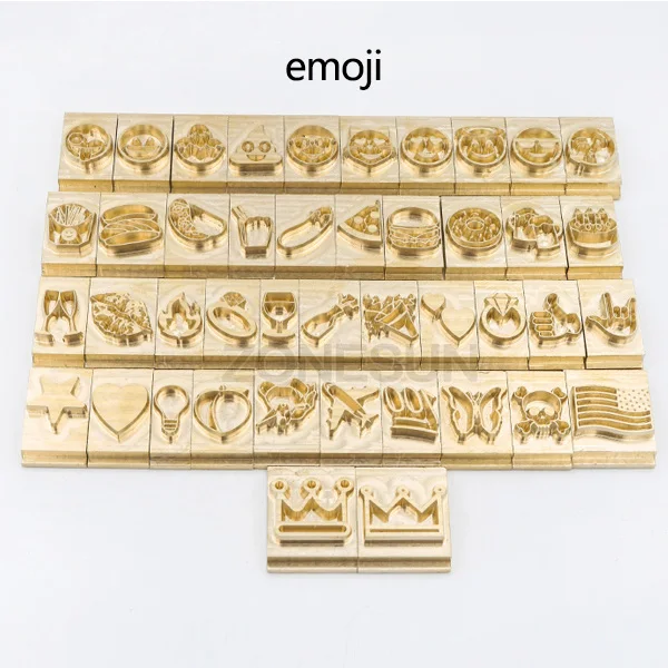 Emoji ZONESUN T Тип Гибкие буквы, CNC гравировальная форма горячего тиснения фольги машина, номер, алфавит, символ настройки шрифт для формы - Цвет: Emoji