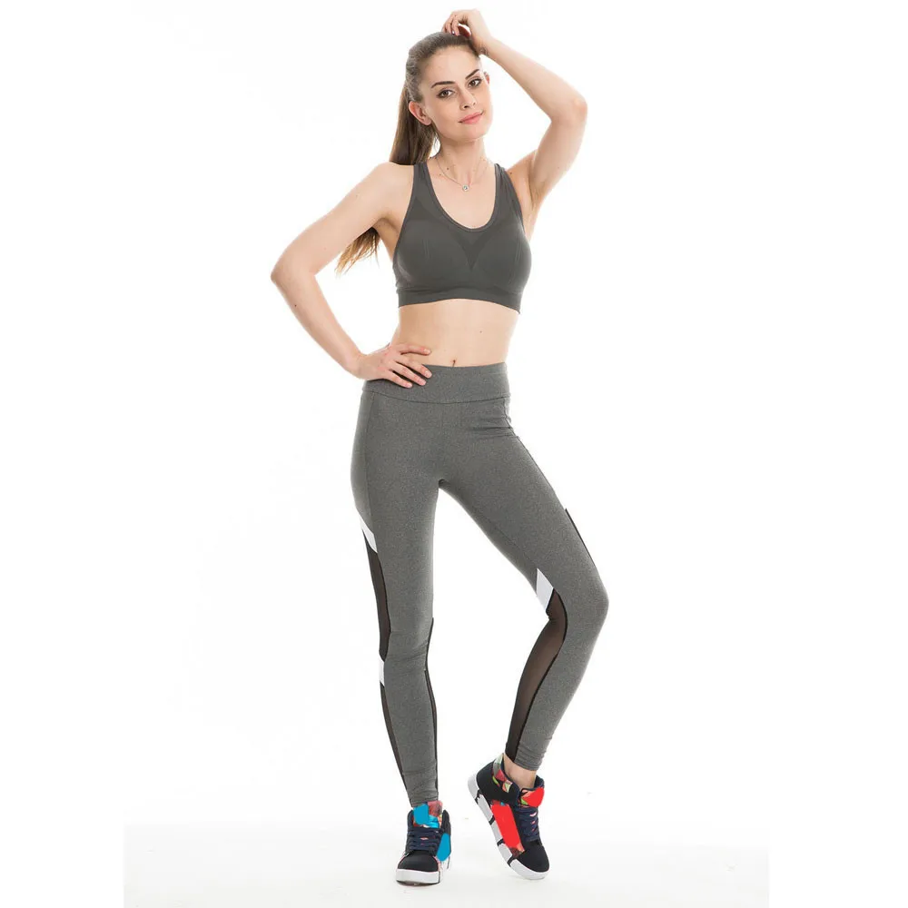 2019 Women Fitness Sport Leggings Sexy Mesh Patchwork High