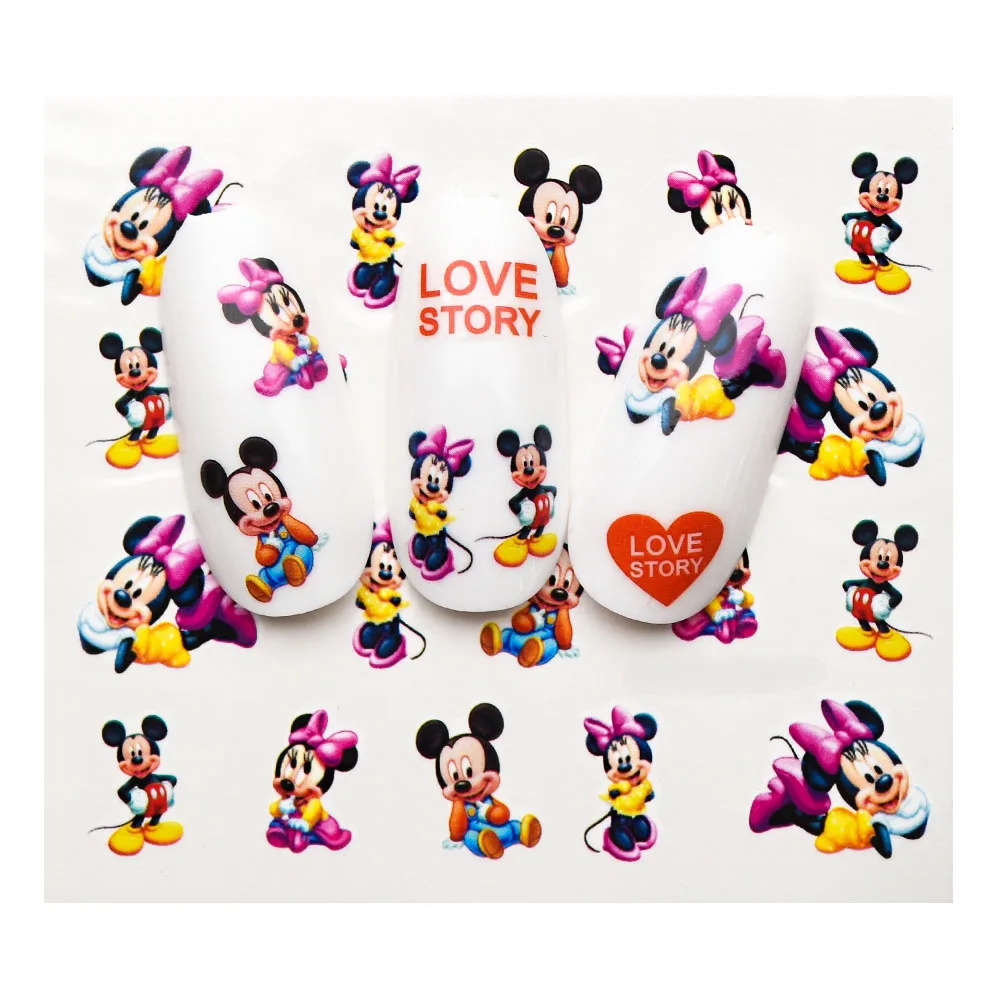 

1 Sheet Cartoon Nail Stickers Mickey/Tom And Jerry/Little Yellow Man Slider Water Stickers Transfer Decal For Nails ZJT4027