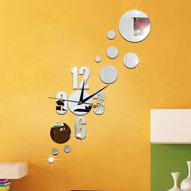 3D Large Clock Wall Sticker Mirror Clock Stickers Modern Design Living