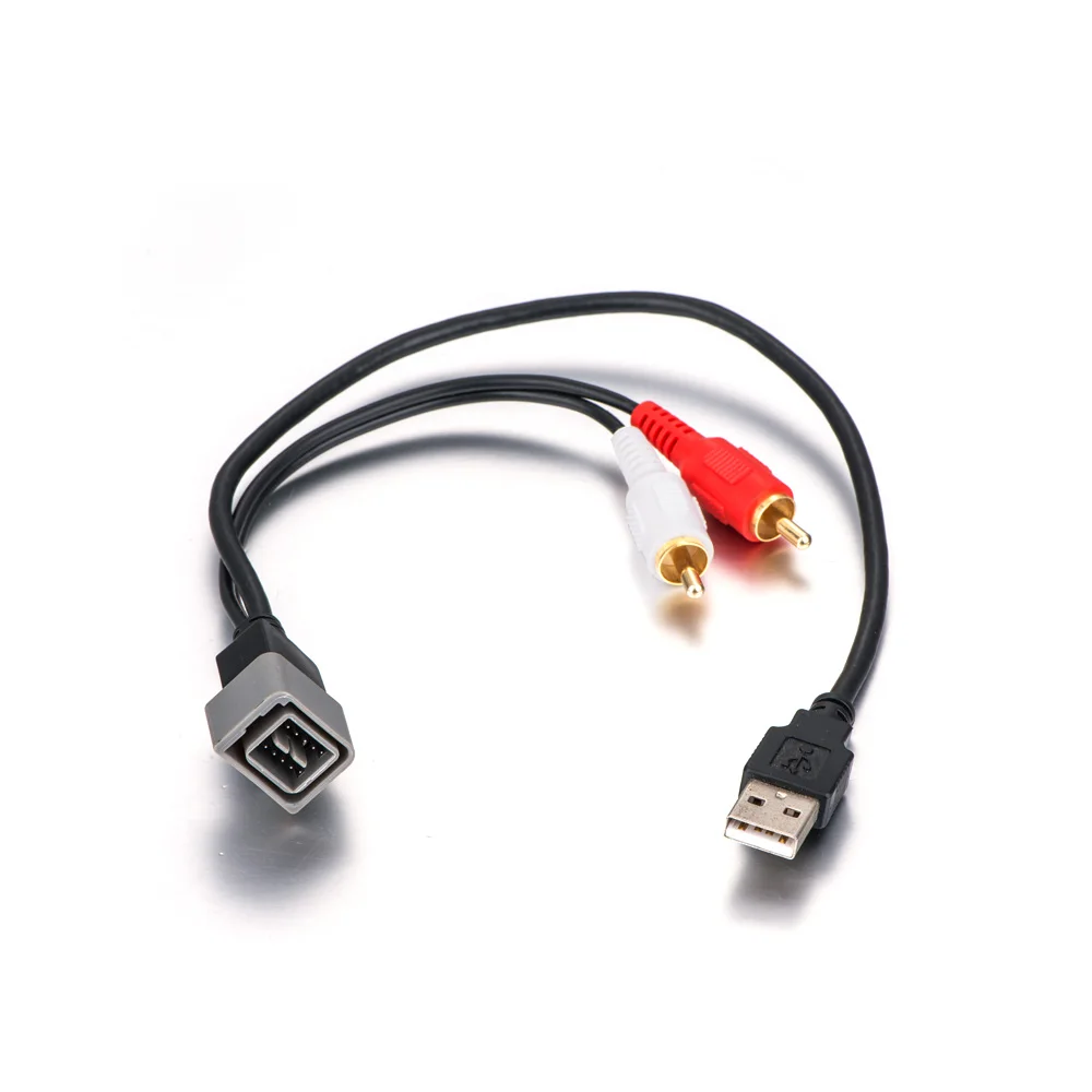 Автомобильный USB адаптер 2 RCA с удержанием 8 контактным интерфейсом и кабелем для