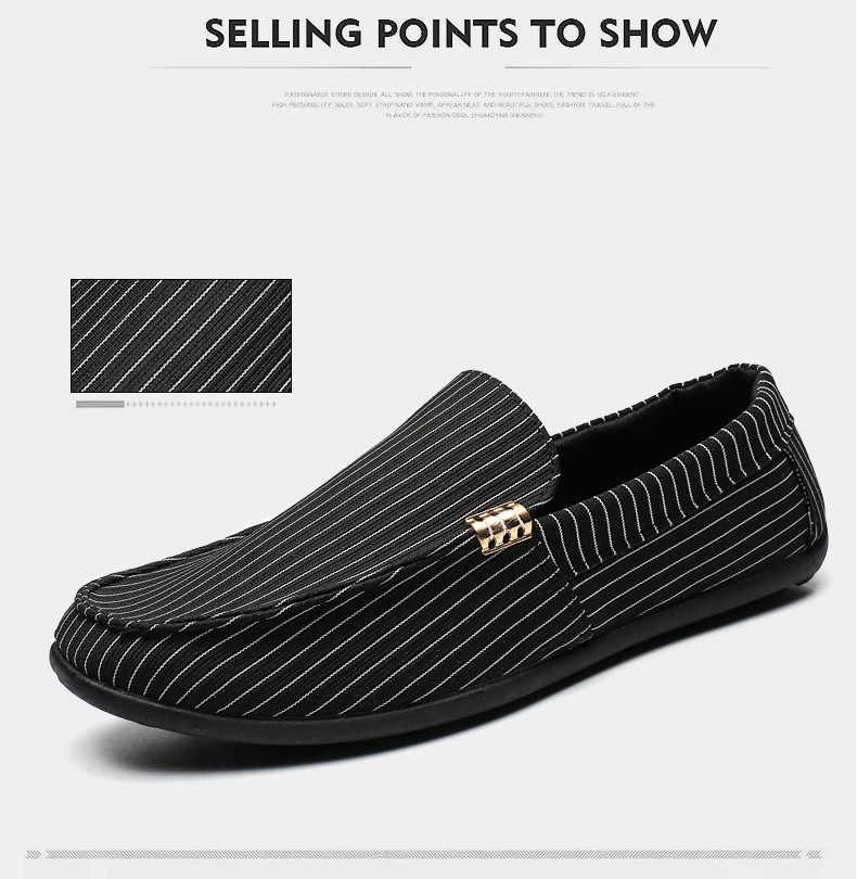 Brand Fashion Shoes Men Casual Fabric Trending Man Leisure Loafers High Top Breathable Male Slip On Boat Drive Canvas (2)