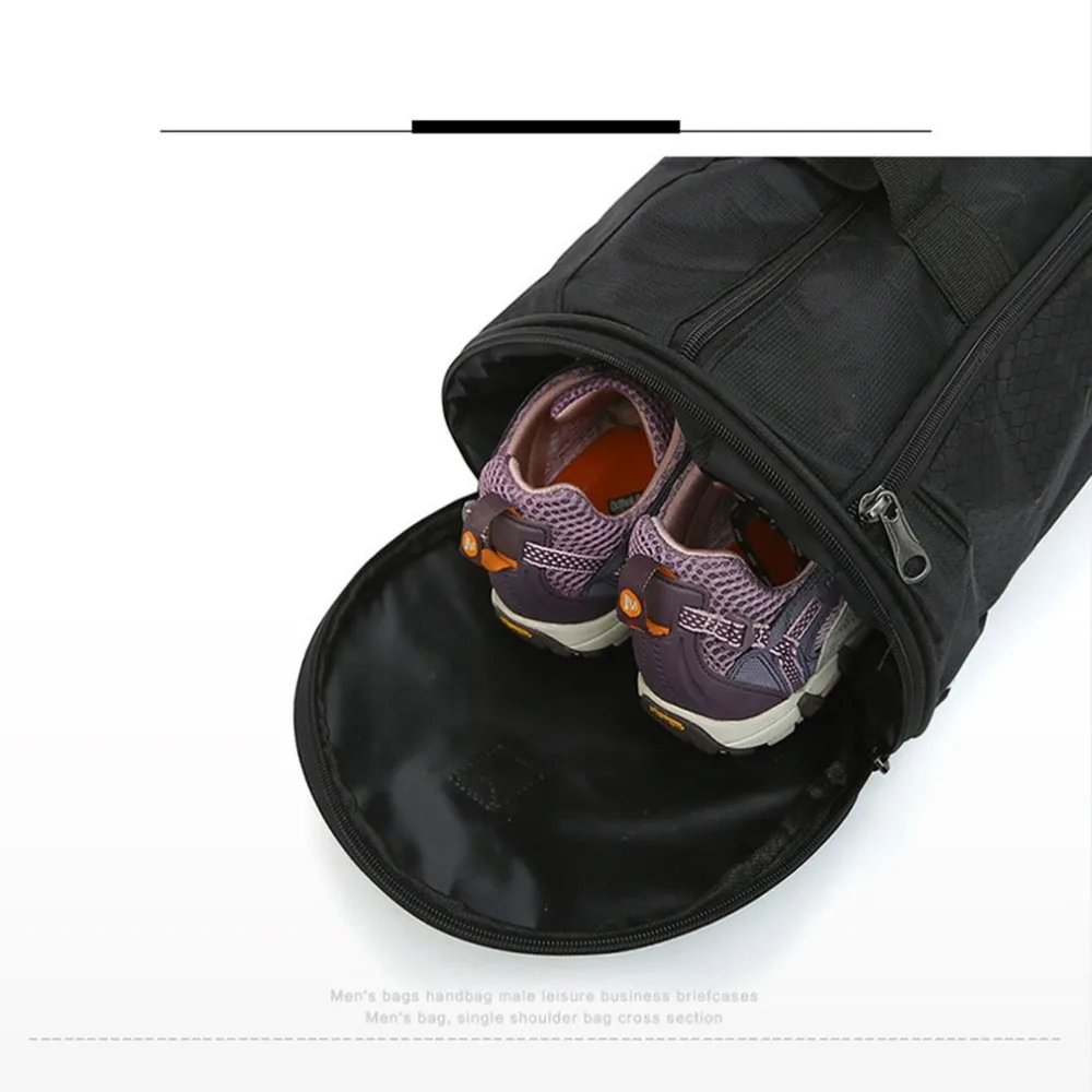 Gym Bag Independent Shoe Seat Yoga Single Shoulder Cylinder Waterproof Oxford cloth Bag Body Building Travel Sports Bag