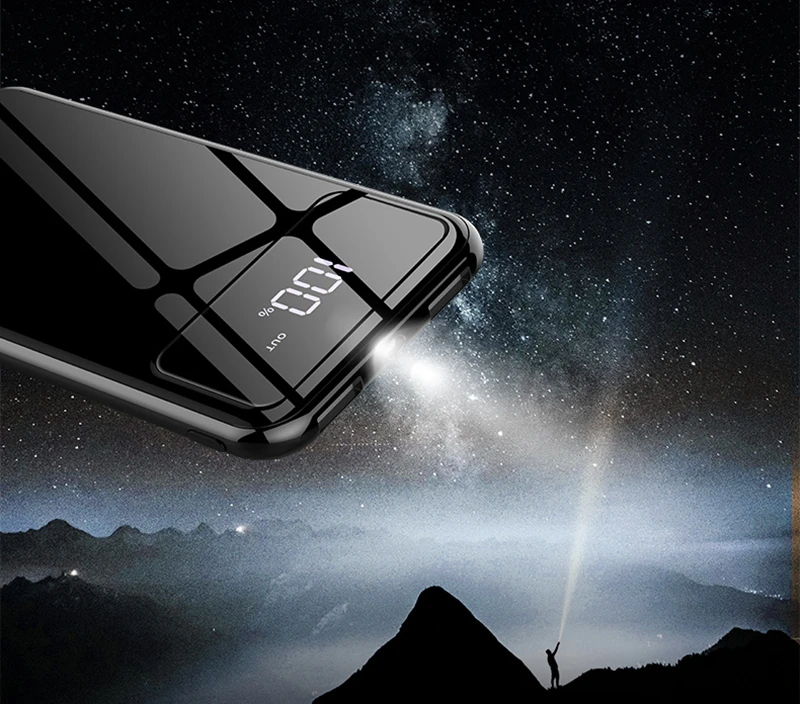 Power Bank Waterproof Portable 30000 MAh for All Smart Phone Battery Powerbank Fast Charging External Battery Full Screen LED