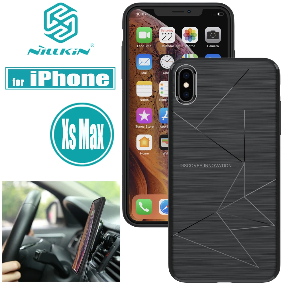 Для iPhone X Xs чехол для MAX XR Nillkin волшебный магнитный держатель Мягкий Силиконовый ТПУ Беспроводная зарядка задняя крышка телефона для iPhone 8 Plus