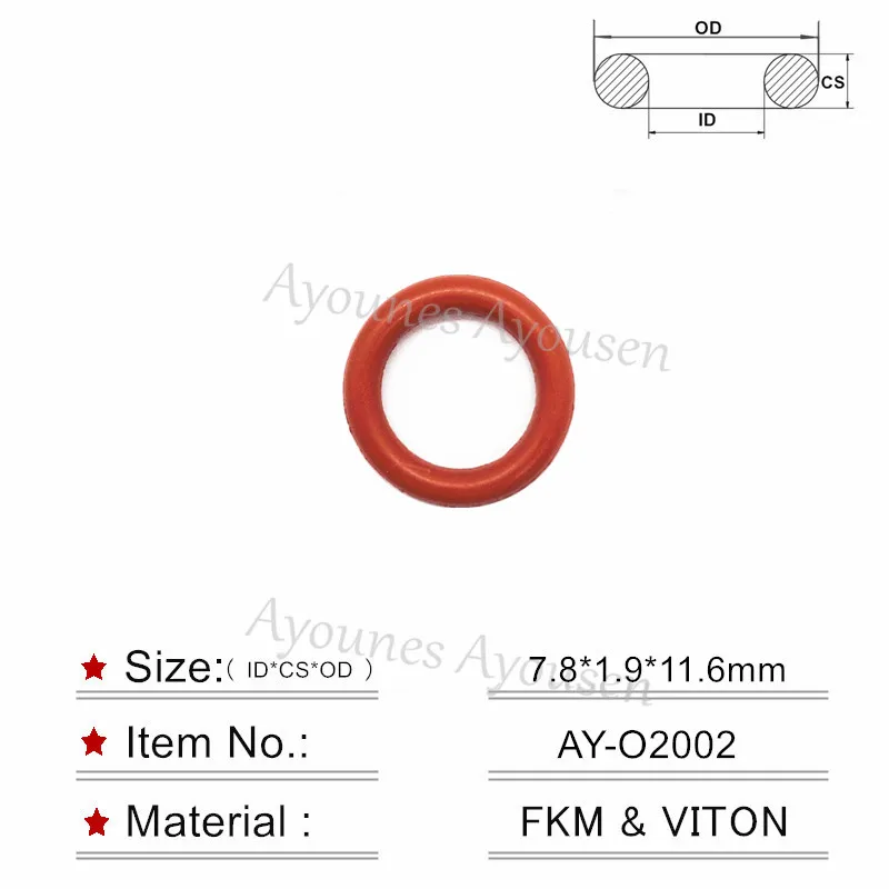 

Free Shipping 7.8*1.9mm Fuel injector Viton Orings For Toyota Mazda Universal Injection Repair Kits (AY-O2002)