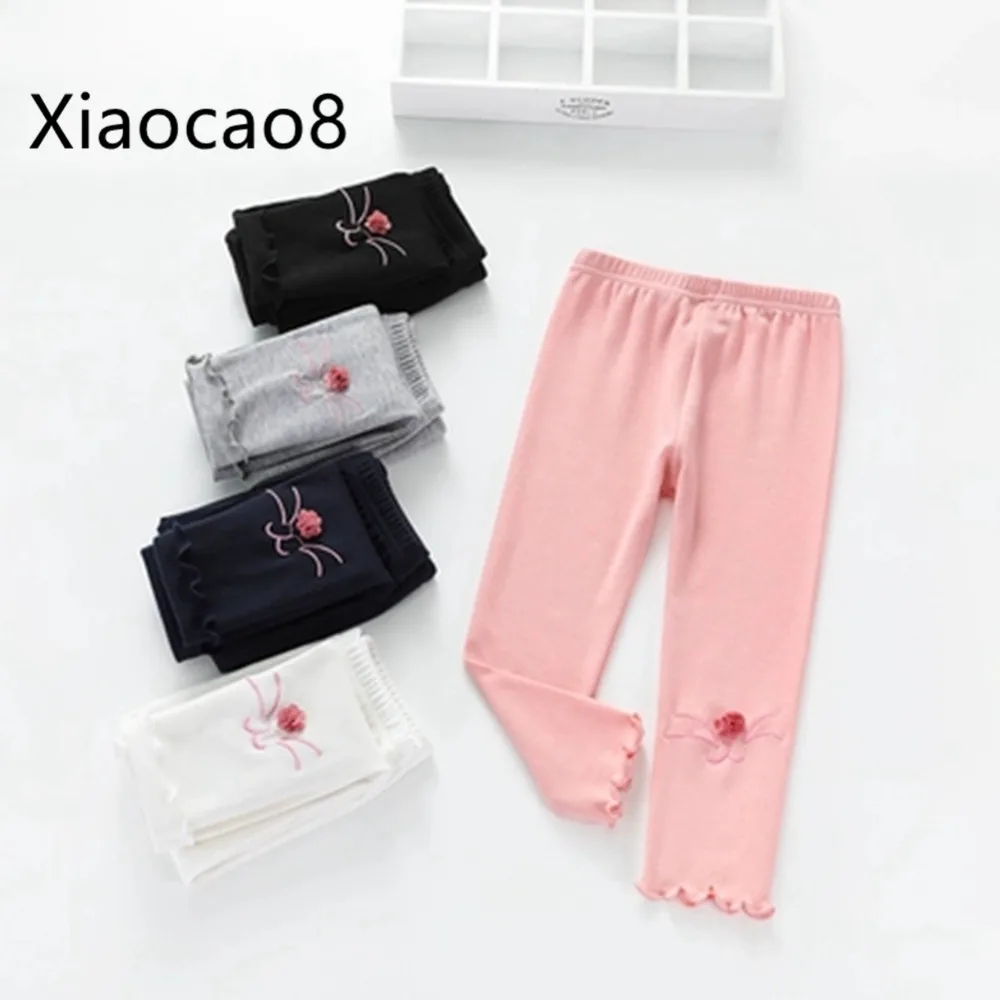 

Spring Summer Kids Princess Clothes Baby Toddler Girls Full Length Pants High Quality Girl Flower Pants Kids Trousers Fits 2-7Y